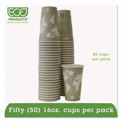 ECO PRODUCTS - World Art Renewable/Compostable Hot Cups, 16 oz, Moss, 50/Pack - Exact Tool & Supply