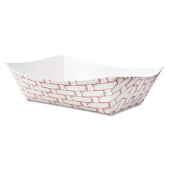 Boardwalk - Paper Food Baskets, 3lb Capacity, Red/White, 500/Carton - Exact Tool & Supply