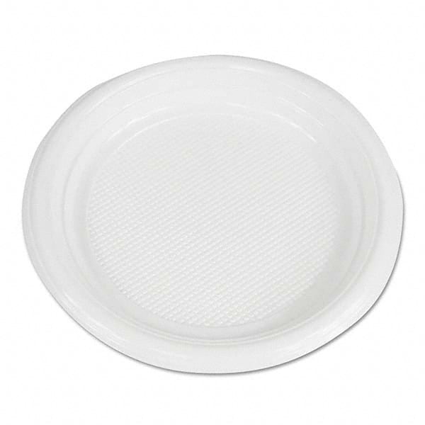 Boardwalk - Hi-Impact Plastic Dinnerware, Plate, 6" Diam, White, 1000/Carton - Exact Tool & Supply