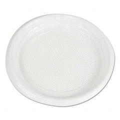 Boardwalk - Hi-Impact Plastic Dinnerware, Plate, 9" Diam, White, 500/Carton - Exact Tool & Supply