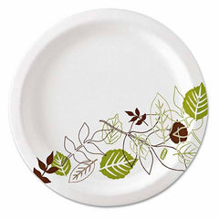 Dixie - Pathways Soak-Proof Shield Mediumweight Paper Plates, 6 7/8", Grn/Burg, 500/Ct - Exact Tool & Supply