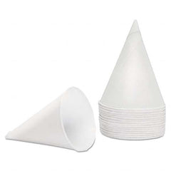 Konie - Rolled Rim, Poly Bagged Paper Cone Cups, 4.5 oz, White, 5000/Carton - Exact Tool & Supply