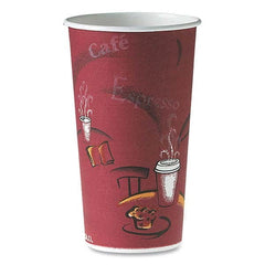 DART - Polycoated Hot Paper Cups, 20 oz, Bistro Design, 600/Carton - Exact Tool & Supply