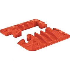 Checkers - 1 2-Piece 3 8' OAL 2-1/4 Max Cable Diam Yellow & Orange On Floor Cable Cover - Exact Tool & Supply
