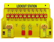 Padllock Wall Station - 22 x 22 x 1-3/4''-With (20) Xenoy Padlocks - Exact Tool & Supply