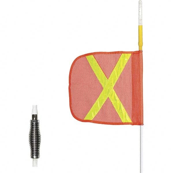 Checkers - Marking Flags Type: Warning Whip Flag w/Light Message or Pattern: Reflective X - Exact Tool & Supply