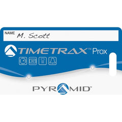 Pyramid - Time Cards & Time Clock Accessories; Type: Proximity Badge ; For Use With: Pyramid 15F560 & 25KK04 ; Height (Inch): 2-1/8 ; Width (Inch): 3-5/8 ; Depth (Inch): 1-1/2 ; Color: Blue; ,Gray; White - Exact Tool & Supply