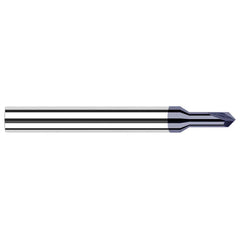 Harvey Tool - 3/64" Diam 90°/90° 2-Flute Single End Solid Carbide Chamfer Mill - Exact Tool & Supply