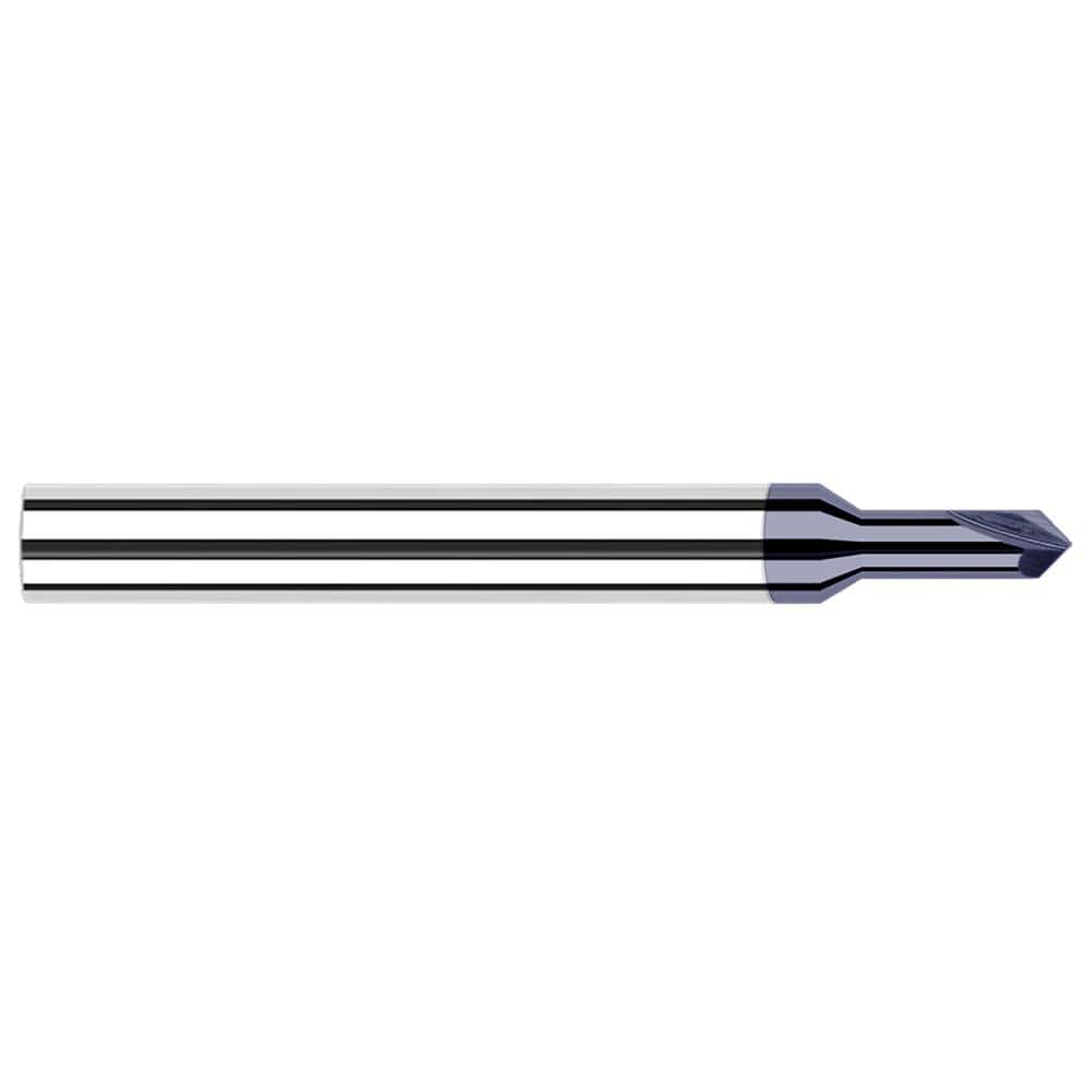 Harvey Tool - 3/64" Diam 90°/90° 2-Flute Single End Solid Carbide Chamfer Mill - Exact Tool & Supply