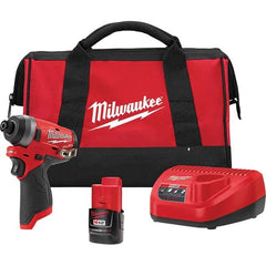 Milwaukee Tool - 12 Volt, 1/4" Drive, 1,300 In/Lb Torque, Battery Impact Driver - Exact Tool & Supply