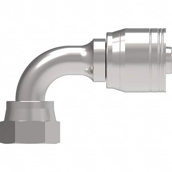 Eaton - Hydraulic Hose Fittings & Couplings Type: Female ORS Swivel Short Drop 90 Elbow Hose Diameter: 1-3/16 (Inch) - Exact Tool & Supply