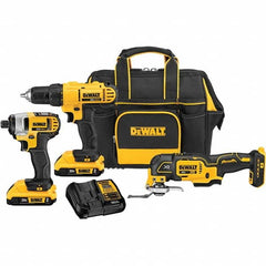 DeWALT - Cordless Tool Combination Kits Voltage: 20 Tools: 1/2" Drill/Driver; 1/4" Impact Driver; Oscillating Multi-Tool - Exact Tool & Supply