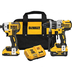 DeWALT - Cordless Tool Combination Kits Voltage: 20 Tools: 1/2" Brushless Hammer Drill/Driver; 1/4" Impact Driver - Exact Tool & Supply
