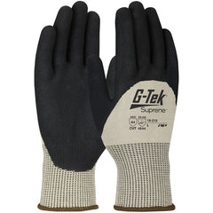 ‎15-215/XL Coated Gloves w/Polykor - G-Tek Suprene - Tan 13G Nano Shell - 3/4 Nitrile MicroSurface Grip - A4 - Exact Tool & Supply