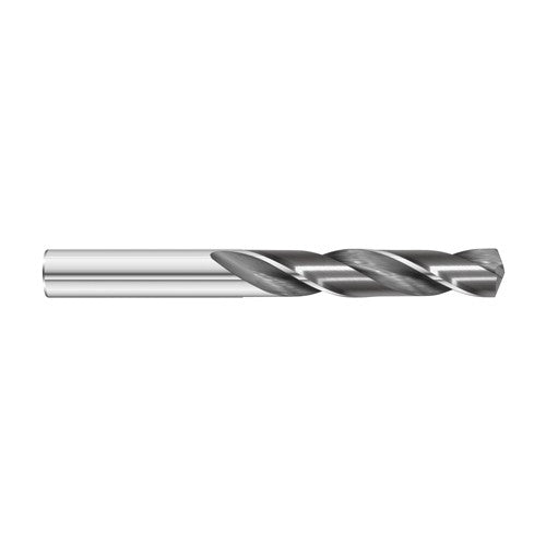 #43 Dia. × 0.089″ Shank × 1″ Flute Length × 2″ OAL, 7xD, 135°, Uncoated, 2xD Flute, External Coolant, Round Solid Carbide Drill - Exact Tool & Supply