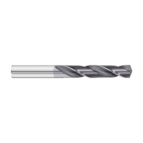 #44 Dia. × 0.086″ Shank × 1″ Flute Length × 2″ OAL, 7xD, 135°, TiAlN, 2xD Flute, External Coolant, Round Solid Carbide Drill - Exact Tool & Supply