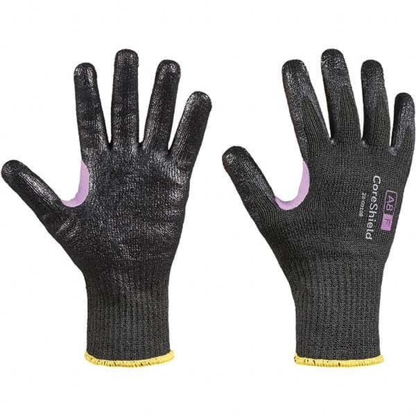 Honeywell - Size L (9), ANSI Cut Lvl A8, Puncture Lvl 1, Abrasion Lvl 6, Nitrile Coated Cut Resistant Gloves - Exact Tool & Supply