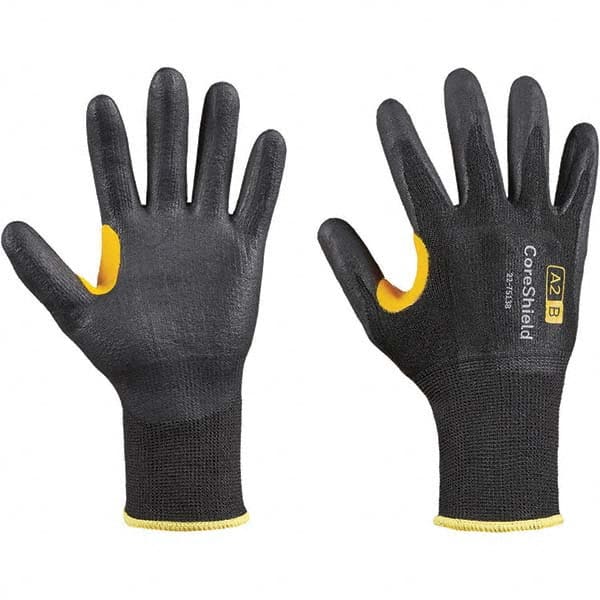 Honeywell - Size M (8), ANSI Cut Lvl A2, Puncture Lvl 1, Abrasion Lvl 6, Nitrile Coated Cut Resistant Gloves - Exact Tool & Supply