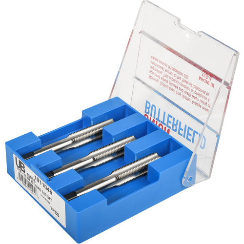 ‎3/8″- 16 4 Flute Tap Set Union Butterfield HSS Bright UNC Hand Tap, Set of 3 pcs Straight Flute ANSI E-code # 1500S3/8X16 - Exact Tool & Supply