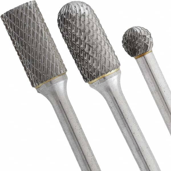 WALTER Surface Technologies - Burr Sets Head Shape: (2) Cylinder; (2) Cylinder w/Radius End; (2) Ball; (2) Cone w/Radius End Tooth Style: Double Cut - Exact Tool & Supply