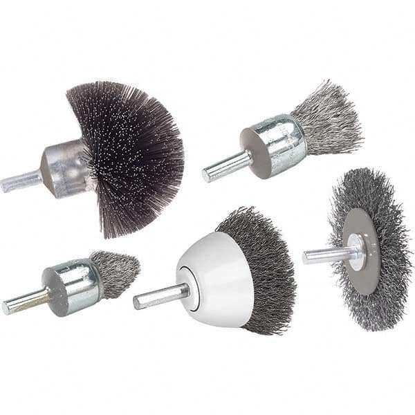 WALTER Surface Technologies - 2" OD, 1/4" Arbor Hole, Knotted Stainless Steel Wheel Brush - Exact Tool & Supply