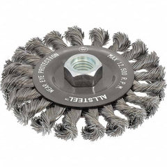 WALTER Surface Technologies - 6" OD, 5/8-11 Arbor Hole, Knotted Steel Wheel Brush - Exact Tool & Supply