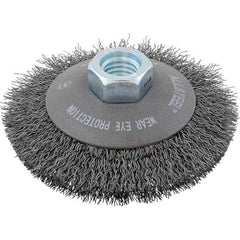WALTER Surface Technologies - 5" OD, 5/8-11 Arbor Hole, Crimped Steel Wheel Brush - Exact Tool & Supply