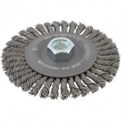 WALTER Surface Technologies - 4-1/2" OD, 5/8-11 Arbor Hole, Stringer Bead Steel Wheel Brush - Exact Tool & Supply