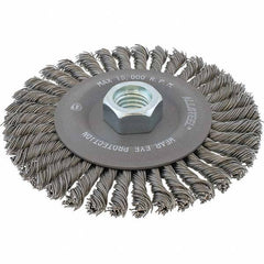 WALTER Surface Technologies - 5" OD, 5/8-11 Arbor Hole, Stringer Bead Steel Wheel Brush - Exact Tool & Supply