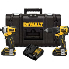 DeWALT - Cordless Tool Combination Kits Voltage: 20 Tools: Brushless 1/2" Compact Hammer Drill/Driver; Brushless 1/4 Impact Driver - Exact Tool & Supply