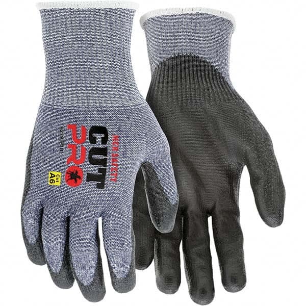 MCR Safety - Size L, ANSI Cut Lvl A6, Puncture Lvl 4, Abrasion Lvl 4, Polyurethane Coated Cut & Puncture Resistant Gloves - Exact Tool & Supply