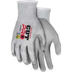 MCR Safety - Size L, ANSI Cut Lvl A6, Puncture Lvl 4, Abrasion Lvl 5, Polyurethane Coated Cut & Puncture Resistant Gloves - Exact Tool & Supply