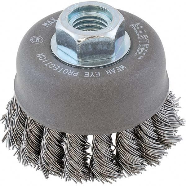 WALTER Surface Technologies - 3" Diam 5/8-11 Threaded Arbor Steel Fill Cup Brush - Exact Tool & Supply