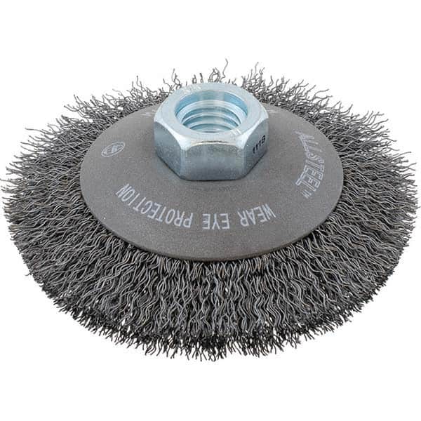 WALTER Surface Technologies - 4" Diam 5/8-11 Threaded Arbor Steel Fill Cup Brush - Exact Tool & Supply
