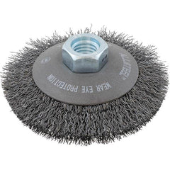 WALTER Surface Technologies - 4" Diam 5/8-11 Threaded Arbor Steel Fill Cup Brush - Exact Tool & Supply