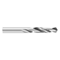 #42 Dia. × 0.094″ Shank × 1″ Flute Length × 2″ OAL, 7xD, 118°, Uncoated, 2xD Flute, External Coolant, Round Solid Carbide Drill - Exact Tool & Supply