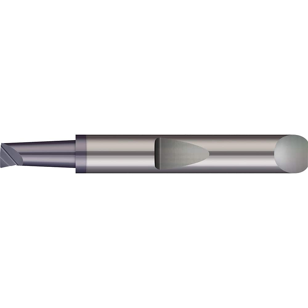 Micro 100 - Boring Bars; Minimum Bore Diameter (Decimal Inch): 0.1180 ; Maximum Bore Depth (Decimal Inch): 0.5000 ; Maximum Bore Depth (Inch): 1/2 ; Material: Solid Carbide ; Boring Bar Type: Boring ; Shank Diameter (Decimal Inch): 0.2500 - Exact Tool & Supply
