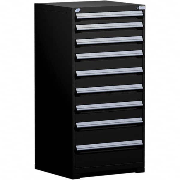 Rousseau Metal - 9 Drawer Black Steel Modular Storage Cabinet - Exact Tool & Supply