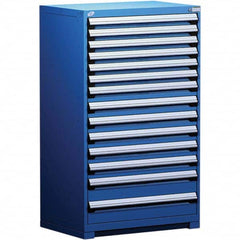 Rousseau Metal - 14 Drawer Avalanche Blue Steel Modular Storage Cabinet - Exact Tool & Supply