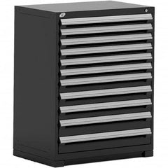 Rousseau Metal - 11 Drawer Black Steel Modular Storage Cabinet - Exact Tool & Supply