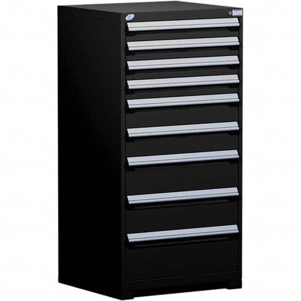 Rousseau Metal - 9 Drawer Black Steel Modular Storage Cabinet - Exact Tool & Supply