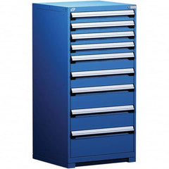 Rousseau Metal - 9 Drawer Avalanche Blue Steel Modular Storage Cabinet - Exact Tool & Supply