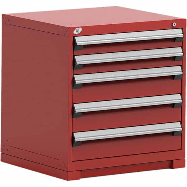 Rousseau Metal - 5 Drawer Flame Red Steel Modular Storage Cabinet - Exact Tool & Supply