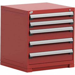 Rousseau Metal - 5 Drawer Flame Red Steel Modular Storage Cabinet - Exact Tool & Supply