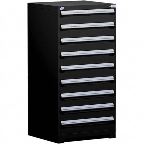 Rousseau Metal - 9 Drawer Black Steel Modular Storage Cabinet - Exact Tool & Supply