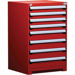 Rousseau Metal - 8 Drawer Flame Red Steel Modular Storage Cabinet - Exact Tool & Supply
