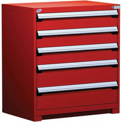 Rousseau Metal - 5 Drawer Flame Red Steel Modular Storage Cabinet - Exact Tool & Supply