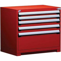 Rousseau Metal - 5 Drawer Flame Red Steel Modular Storage Cabinet - Exact Tool & Supply