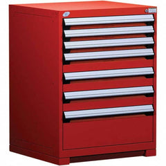 Rousseau Metal - 7 Drawer Flame Red Steel Modular Storage Cabinet - Exact Tool & Supply