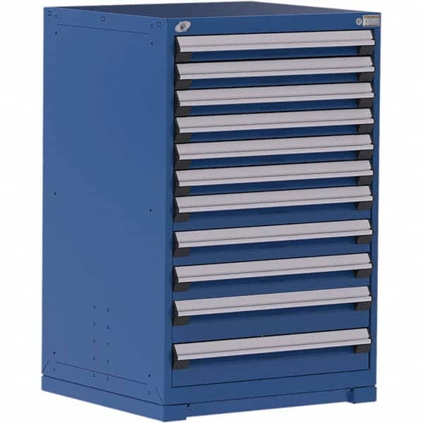 Rousseau Metal - 11 Drawer Avalanche Blue Steel Modular Storage Cabinet - Exact Tool & Supply